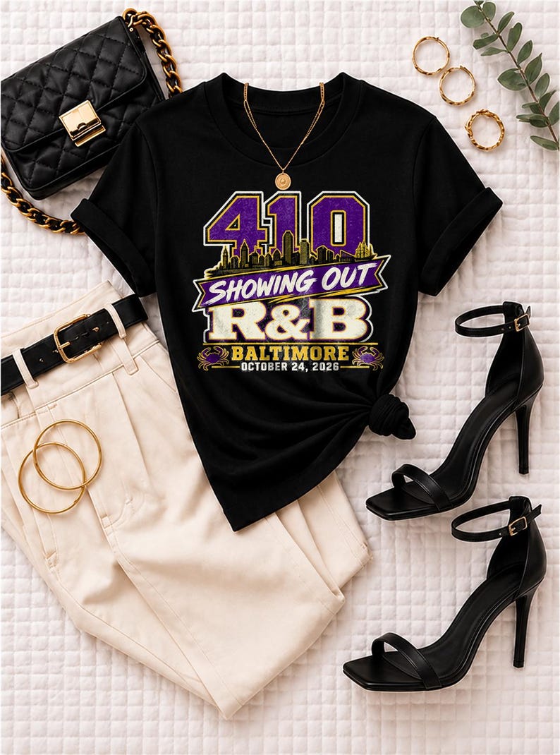 Comfort Colors® Baltimore RandB Concert Shirt, Bmore Night Out Tee for Black Women, Grown and Sexy Stadium Style image 1