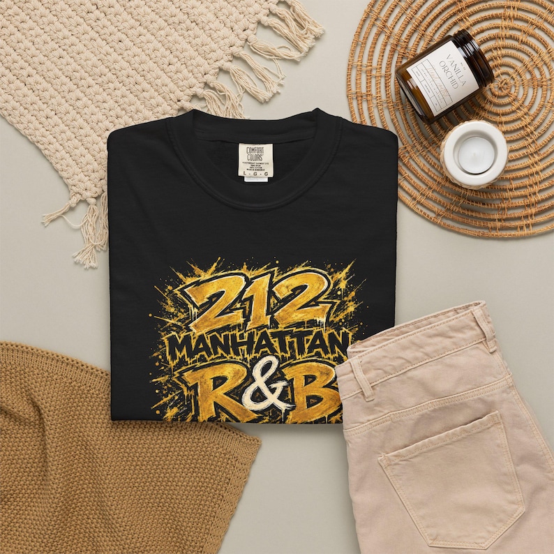 212 Manhattan Rnb New York Metlife | Kledinggeverfd zwaar T-shirt | R&B concertoutfit afbeelding 9