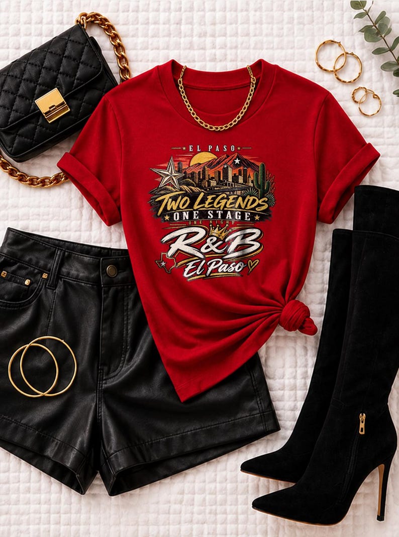 Comfort Colors El Paso RnB Concert Shirt, Two Legends One Stage Night Out Tee for Black Women, Stadium Style Gift image 7