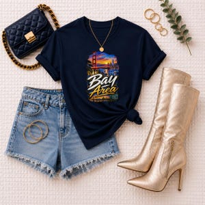 Bay Area San Francisco Oakland San Jose | Garment Dyed Heavyweight Tee | Music Lover Gift Women image 8
