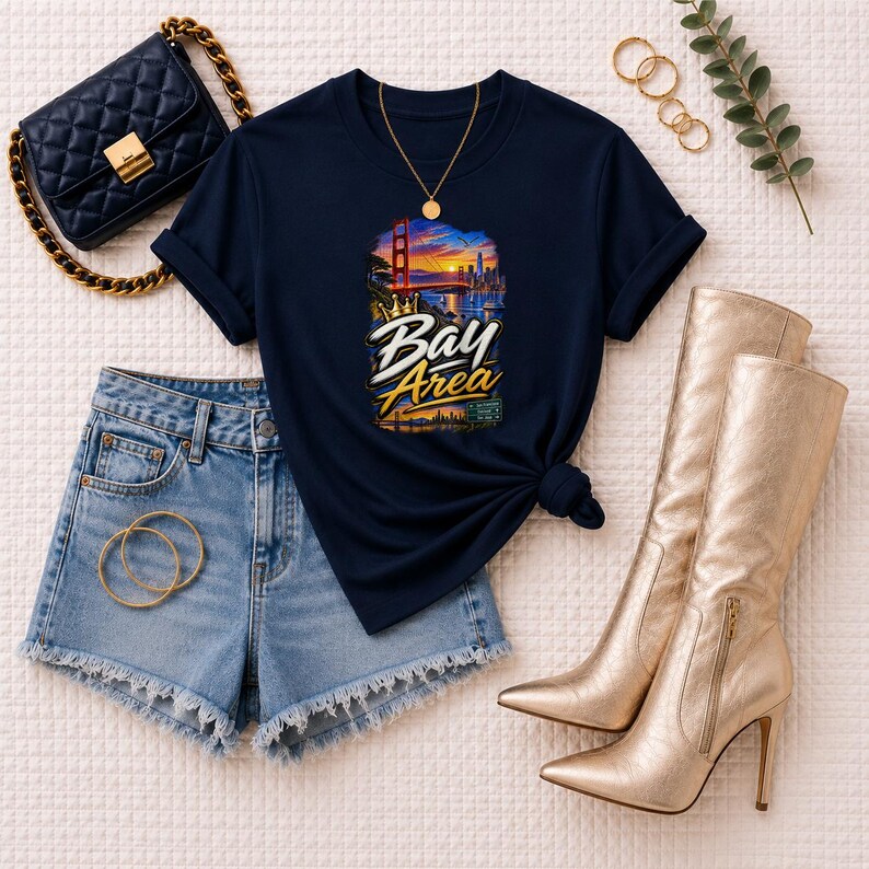 Bay Area San Francisco Oakland San Jose | Garment Dyed Heavyweight Tee | Music Lover Gift Women image 8