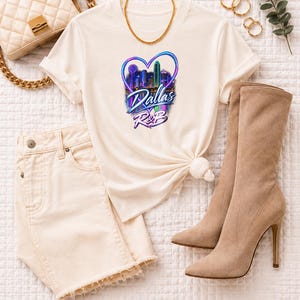 Comfort Colors Dallas RnB Concert Shirt, Neon Heart Skyline Night Out Tee for Black Women, Grown and Sexy Gift image 6