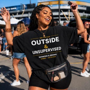 Outside and Unsupervised R&B Tour 2026 Concert Tee | Raymond and Brown | Black Women Concert Outfit | Comfort Colors | Stadium Shirt image 3