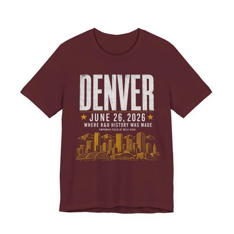 Camiseta del concierto de Denver - 26 de junio de 2026 - Donde se hizo historia del R&B - Camiseta unisex con estampado de estadio imagen 8