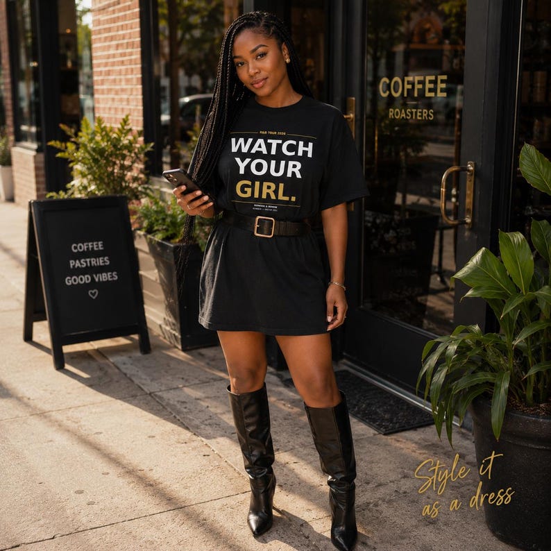 Watch Your Girl | R&B Tour 2026 Concert Tee | Grown and Sexy Shirt | Raymond and Brown | Black Women Concert Outfit | Comfort Colors image 4