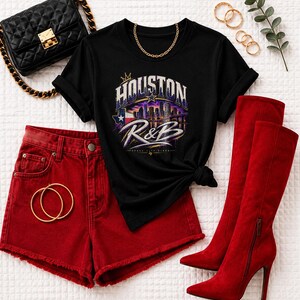 Comfort Colors Houston RnB Konzertshirt, Space City Vibes Ausgeh-T-Shirt für schwarze Frauen, ein erwachsenes und sexy Geschenk Bild 3