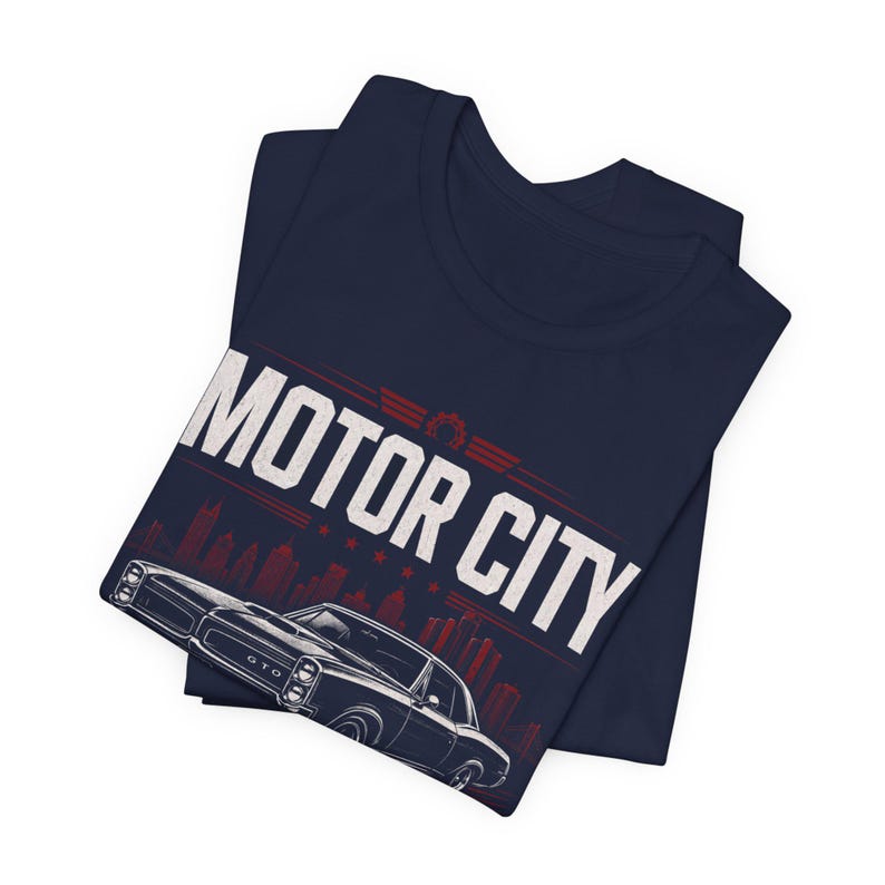 Camiseta clásica de coches de Motor City / Horizonte de Detroit, Ford Field, historia del R&B 2026 imagen 9