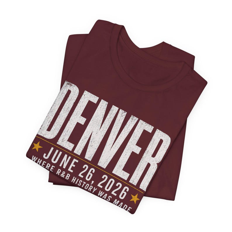 Camiseta del concierto de Denver - 26 de junio de 2026 - Donde se hizo historia del R&B - Camiseta unisex con estampado de estadio imagen 9