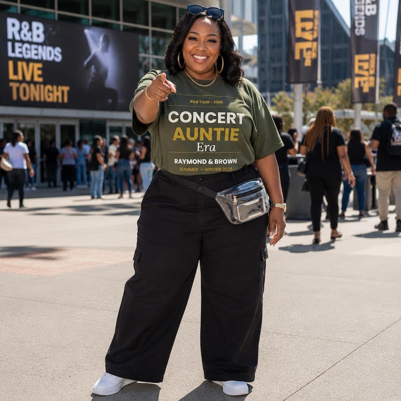 Concert Auntie Era T-Shirt | Vintage Tour Style Typography Tee image 4