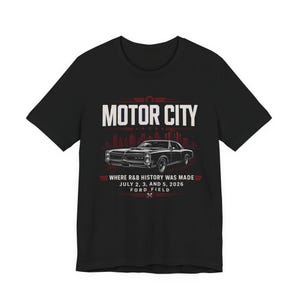 Camiseta clásica de coches de Motor City / Horizonte de Detroit, Ford Field, historia del R&B 2026 imagen 7