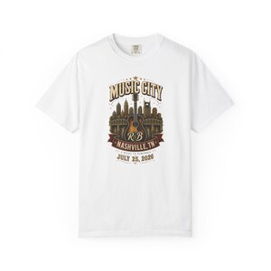 Music City Concert T-shirt | Geverfd, zwaar T-shirt | Cadeau voor muziekliefhebbers (vrouwen) afbeelding 2