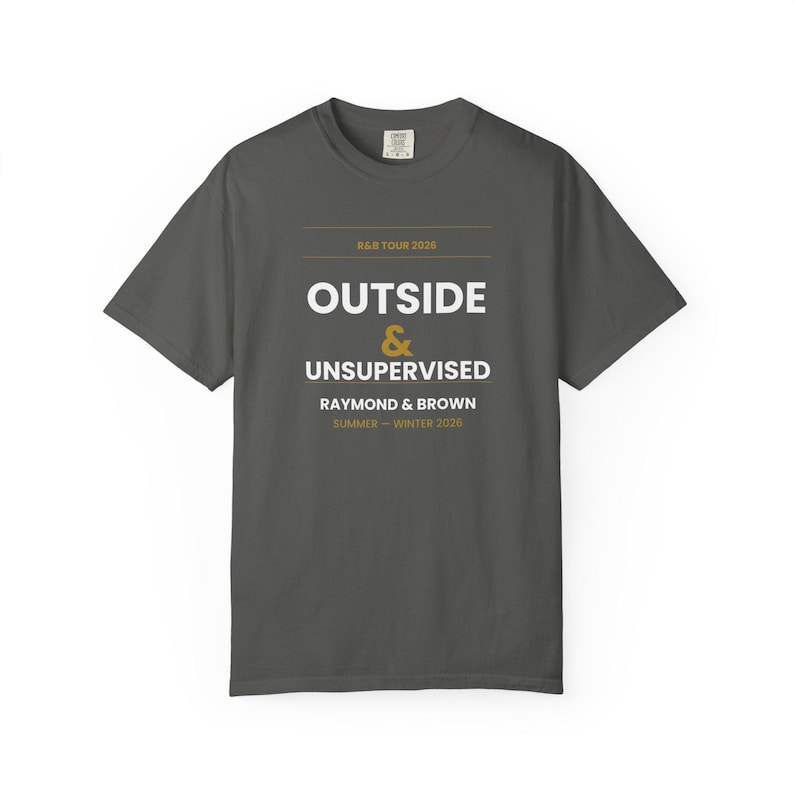 Outside and Unsupervised R&B Tour 2026 Concert Tee | Raymond and Brown | Black Women Concert Outfit | Comfort Colors | Stadium Shirt image 8