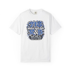Camiseta de concierto de RnB New York 718 / Brooklyn / Queens / El Bronx / Estilo estadio para mujer imagen 7