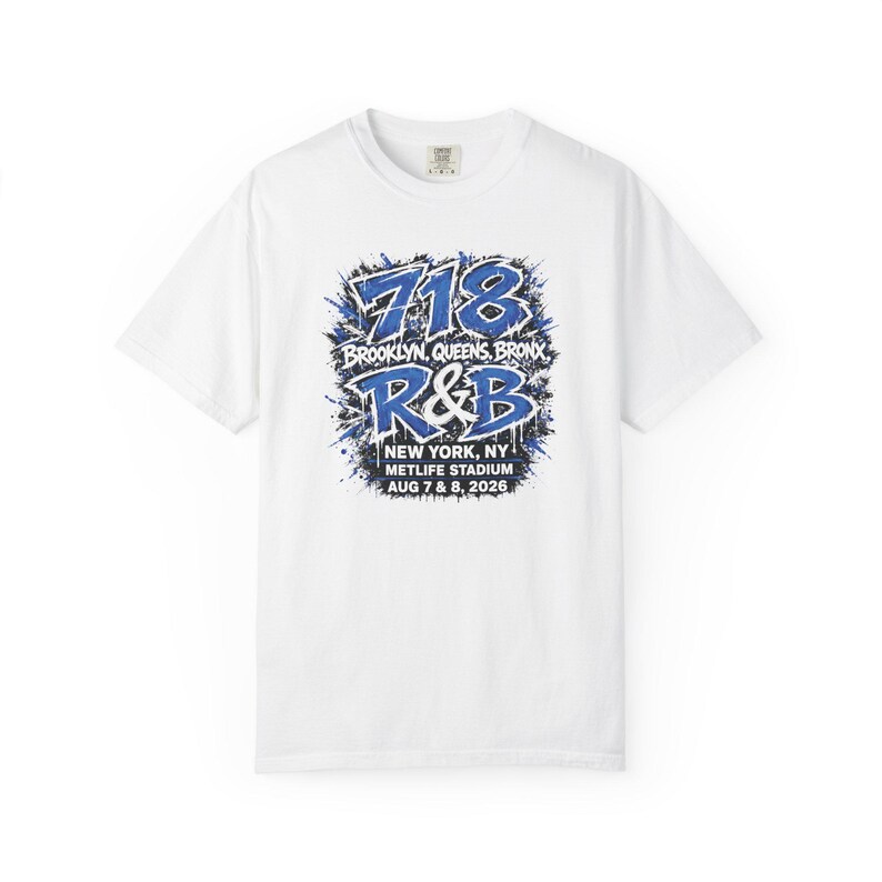 Camiseta de concierto de RnB New York 718 / Brooklyn / Queens / El Bronx / Estilo estadio para mujer imagen 7