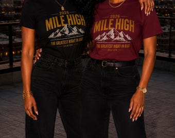 Maglietta grafica vintage "Mile High Denver 2026"