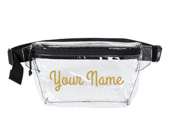 Personalized Clear Fanny Pack - Custom Name Stadium Bag - Concert Belt Bag - Stadium Approved - Gift for Her - R&B Concert Bag