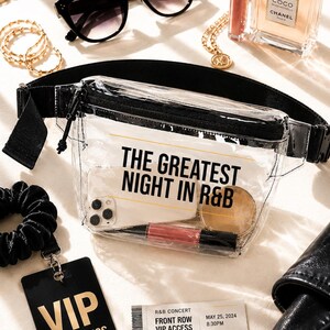 Greatest Night in R&B Design | Clear Concert Fanny Pack Stadium Approved | Clear Belt Bag Women image 1