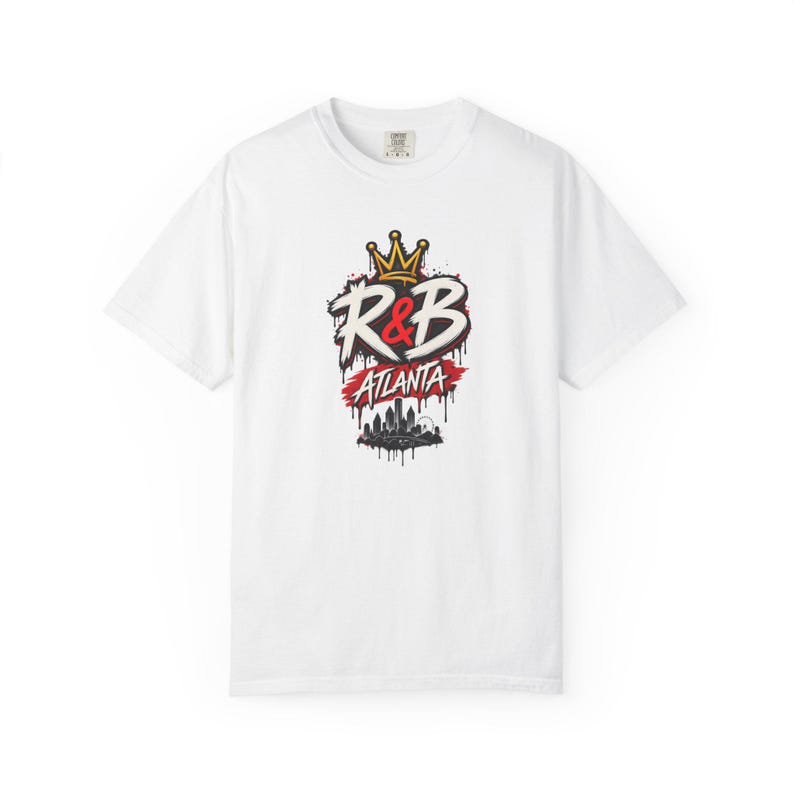 Atlanta Rnb Graffiti Drip Crown | Garment Dyed Heavyweight Tee | R&B Show Shirt Women image 2