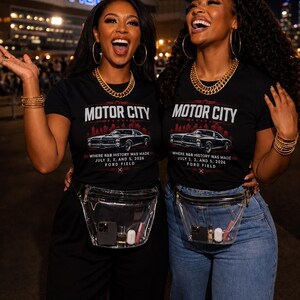 Camiseta clásica de coches de Motor City / Horizonte de Detroit, Ford Field, historia del R&B 2026 imagen 2