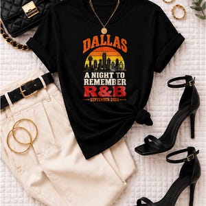 Dallas R&B Concert Tee for Black Women, Comfort Colors Concert Outfit, Grown and Sexy Tour Shirt, Dfw Concert Fashion image 1