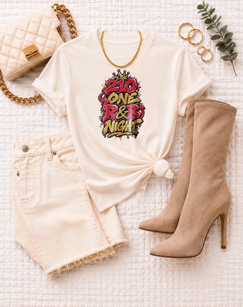Camiseta Comfort Colors® San Antonio R&B Concert Shirt, 210 One Night Out Tee para mujer negra, conjunto para concierto de R&B imagen 6