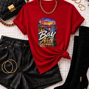 Bay Area San Francisco Oakland San Jose | Garment Dyed Heavyweight Tee | Music Lover Gift Women image 12