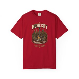 Music City Concert T-shirt | Geverfd, zwaar T-shirt | Cadeau voor muziekliefhebbers (vrouwen) afbeelding 5
