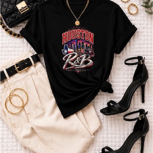 Comfort Colors Houston RnB Konzert-Shirt, Space City Vibes Ausgeh-T-Shirt mit Grafikprint für schwarze Frauen, ein erwachsenes und sexy Geschenk Bild 1