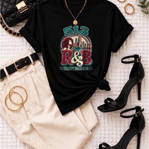Comfort Colors® Cincinnati RandB Concert Shirt, 513 Walnut Hills Soul Night Out Tee for Black Women, Concert Lover Gift image 1