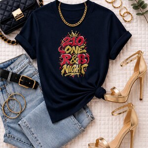Camiseta Comfort Colors® San Antonio R&B Concert Shirt, 210 One Night Out Tee para mujer negra, conjunto para concierto de R&B imagen 4