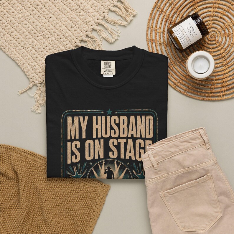 Comfort Colors My Husband Is on Stage RnB Concert Shirt, Funny Night Out Tee for Black Women, Music Lover Gift image 5