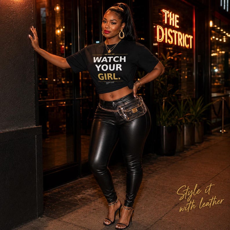 Watch Your Girl | R&B Tour 2026 Concert Tee | Grown and Sexy Shirt | Raymond and Brown | Black Women Concert Outfit | Comfort Colors image 3