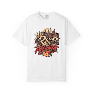 Atlanta Rnb Gold Crown Skyline | Garment Dyed Heavyweight Tee | Concert Lover Gift image 2