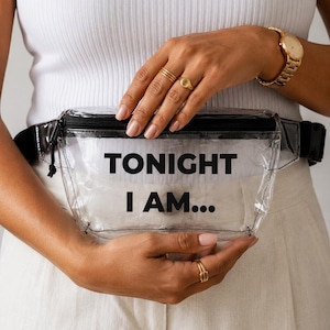 Tonight I Am Clear Stadium Bag, Stadium Approved Clear Fanny Pack for Concerts, Crossbody Belt Bag for Women image 1