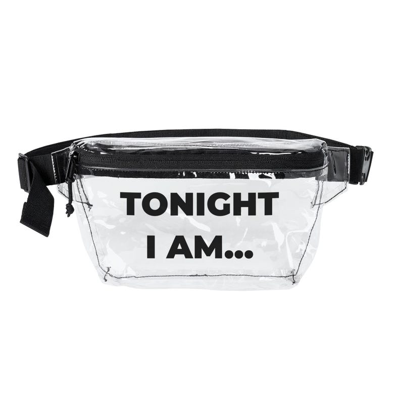 Riñonera Tonight I Am Clear Stadium, bolso de cinturón bonito aprobado para estadios y conciertos, bolso cruzado transparente, accesorio para atuendo de concierto imagen 3