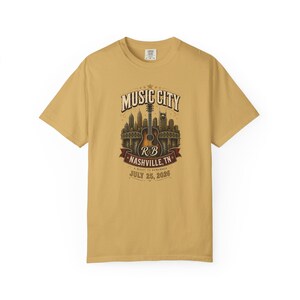 Music City Concert T-shirt | Geverfd, zwaar T-shirt | Cadeau voor muziekliefhebbers (vrouwen) afbeelding 3