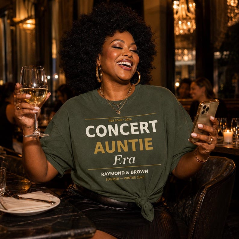 Concert Auntie Era T-Shirt | Vintage Tour Style Typography Tee image 1