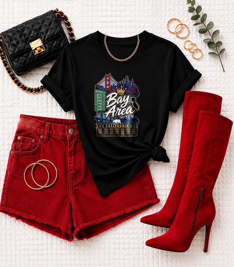 Maglietta Comfort Colors Bay Area RnB Concert, maglietta Northern California Zip Code Night Out per donne nere, regalo per donne adulte e sexy immagine 3