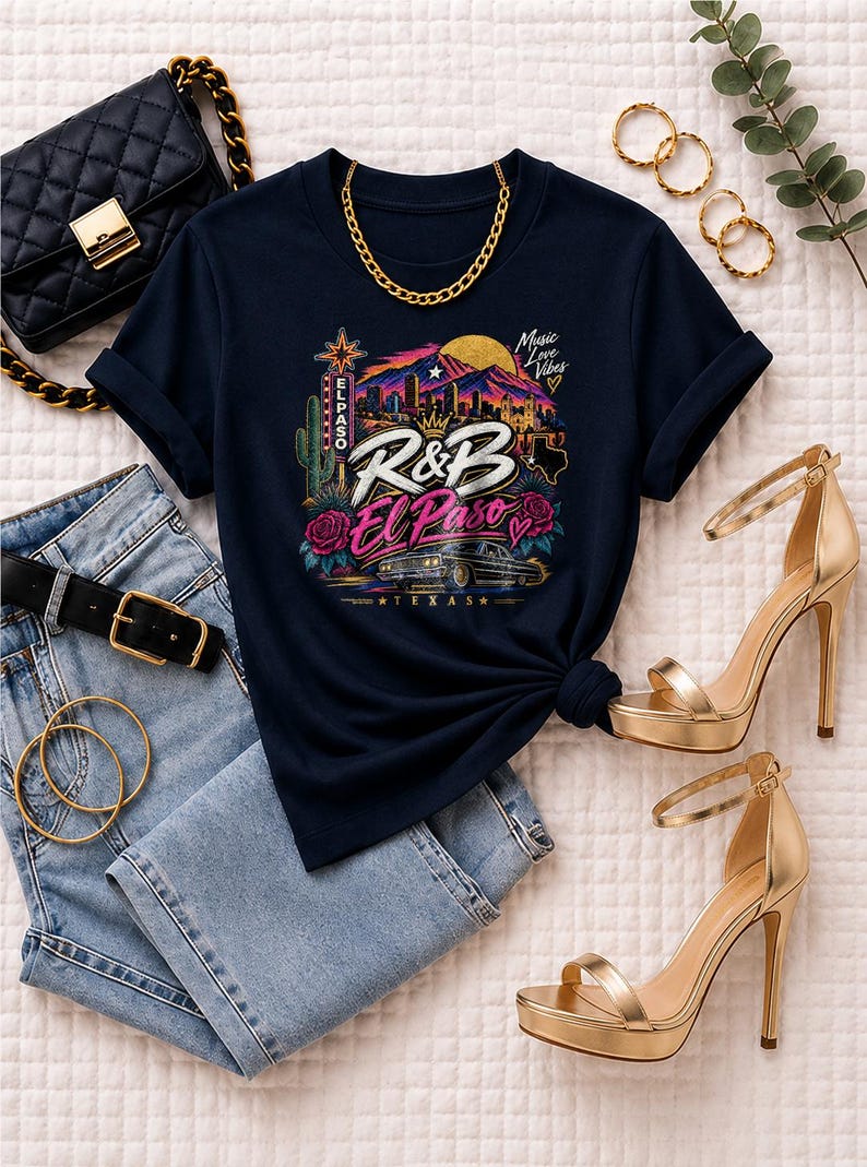 Comfort Colors El Paso RnB Concert Shirt, Music Love Vibes Night Out Tee for Black Women, Concert Lover Gift image 4