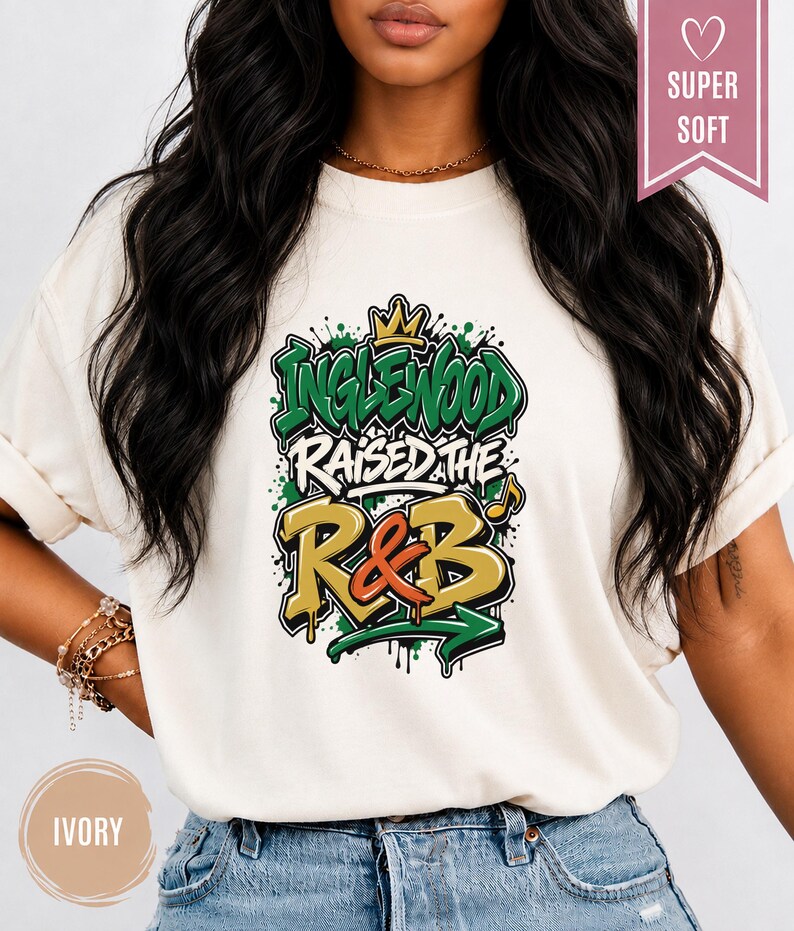 Comfort Colors Los Angeles RnB Concert Shirt, Inglewood Raised on RnB Night Out Tee for Black Women, Grown and Sexy Gift image 7