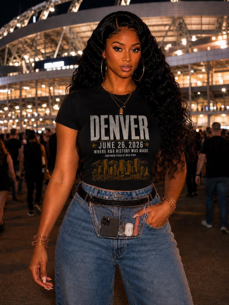 Camiseta del concierto de Denver - 26 de junio de 2026 - Donde se hizo historia del R&B - Camiseta unisex con estampado de estadio imagen 1
