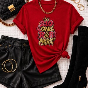 Camiseta Comfort Colors® San Antonio R&B Concert Shirt, 210 One Night Out Tee para mujer negra, conjunto para concierto de R&B imagen 7
