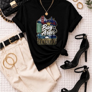 Maglietta Comfort Colors Bay Area RnB Concert, maglietta Northern California Zip Code Night Out per donne nere, regalo per donne adulte e sexy immagine 1