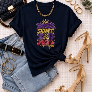 Bmore Don't Rnb Miss | T-shirt épais teint en pièce | T-shirt de spectacle R&B pour femme image 5