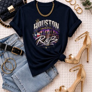 Comfort Colors Houston RnB Konzertshirt, Space City Vibes Ausgeh-T-Shirt für schwarze Frauen, ein erwachsenes und sexy Geschenk Bild 4