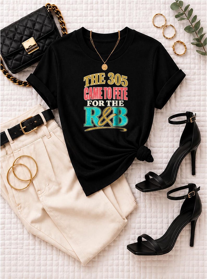 Maglietta Comfort Colors® Miami RandB Concert, 305 Night Out Tee per donne di colore, stile da stadio elegante e sensuale immagine 1