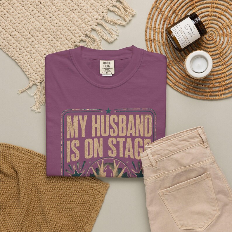 Comfort Colors My Husband Is on Stage RnB Concert Shirt, Funny Night Out Tee for Black Women, Music Lover Gift image 4