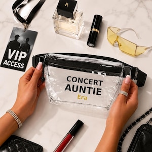 Concert Auntie Era Clear Fanny Pack - Stadium Approved Clear Bag - R&B Concert Belt Bag - Festival Waist Bag - Transparent Hip Pack image 2
