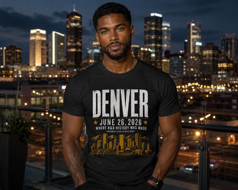 Camiseta del concierto de Denver - 26 de junio de 2026 - Donde se hizo historia del R&B - Camiseta unisex con estampado de estadio imagen 2