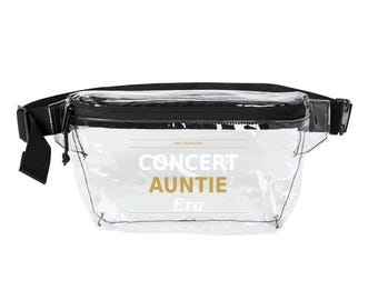 Concert Auntie Era Clear Fanny Pack - Stadium Approved Clear Bag - R&B Concert Belt Bag - Festival Waist Bag - Transparent Hip Pack
